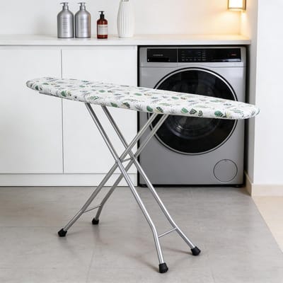 Strijkplankovertrek 108 x 45 cm - kleurrijk bladontwerp - elastisch en hittebestendig - ideaal voor stoomstrijken - ShopVlot