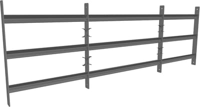 Vensterrooster voor inbraakbeveiliging - Stalen vensterbescherming voor balkon en kelderraam (45 x 100-190 cm)