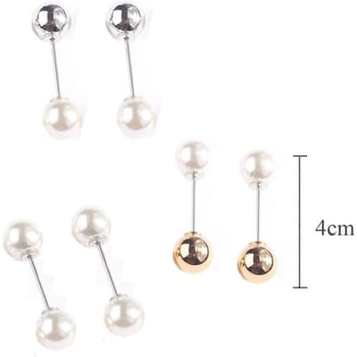Broche Set Mode Parels Strass Broches Voor Vrouwen Kleding Revers Speld Trui Rok Broche Spelden Metaal Diy Accessoires white