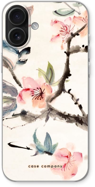 Case Company® - Hoesje geschikt voor iPhone 16 Plus hoesje - Japanse bloemen - Soft Cover Telefoonhoesje - Bescherming aan alle Kanten en Schermrand