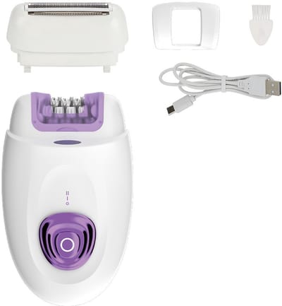 Elektrisch scheerapparaat voor dames met scheerkop en trimmer 2 in 1, elektrisch scheerapparaat en epilator voor gezicht, benen, armen, bikinilijn