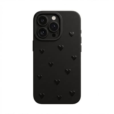 Hartjes Hoesje Geschikt voor iPhone 16 pro Telefoonhoesje Case Zwart