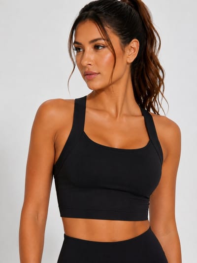 SparkNine Adapt verstelbare sport bh - met uitneembare pads - S - zwart - super zacht & comfortabel - criss-cross bandjes - ademend