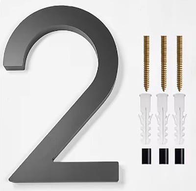 Actie4you® - Huisnummer - Aluminium - 125mm - 1 CM Dik - Zwart Modern Huisnummer - Mat Zwart - Huisnummer Zwart - Nummer 2