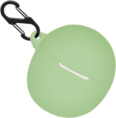 Schokbestendige Silicone Hoes voor Oppo Enco Air 3 met Sleutelhanger - Beschermende Cover in Groen, Ideaal voor Veiligheid en Stijl