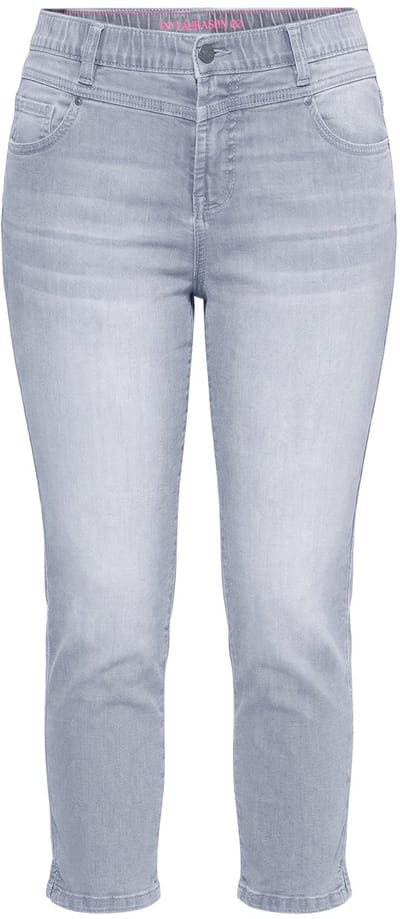 Laurasøn - Dames - Jeans met hoge taille Slim 3/4-lengte - Lichtgrijs denim - Maat 46