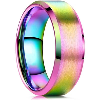Mode Mannen Ring Titanium Rvs Ringen Voor Mannen Matte Geborsteld Wedding Engagement Band Unisex Sieraden Geschenken Drop Shipping 13 blue