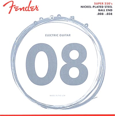 Fender F-250XS snaren set elektrisch, nickel roundwound, extra light, 008-011-014-021w-030-038
