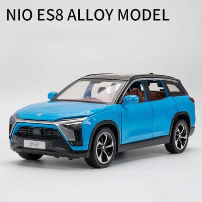 1:24 Modèles Miniatures de Voitures Jouets en Alliage Nio Es8 Métal Moulé par Injection Tirer en Arrière Son Lumière 6 Portes Ouvertes Véhicules Jouets Cadeaux pour Enfants