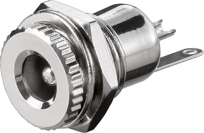 Soldeerbare vrouwelijke DC inbouw-connector 2,5mm voor paneelmontage