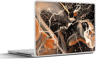 Laptop sticker - 15.6 inch - Acrylverf - Rood - Zwart - 36x27,5cm - Laptopstickers - Laptop skin - Cover