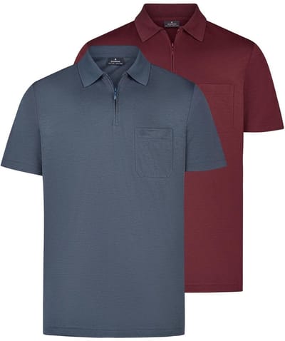 RAGMAN Heren poloshirt 2 pack Basic
