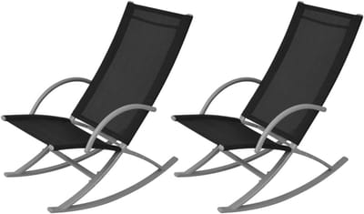 Tuin Schommelstoelen - Balkonstoelen - Buiten Ontspannen - Stalen Frame - 53 x 92 x 86 cm - Zwart