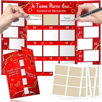 Cosensi- Adventskalender 2025 - Doe-het-zelf Kalender - 24 Vullingen - Cadeau voor Koppels - Creatieve Bricolage - Kerstthema