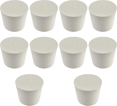 10x Witte Congroefstoppen Massief Rubber Kegelvormig 37mm x 28mm x 30mm