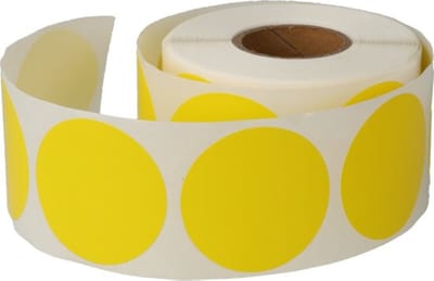 500 Etiketten Stickers Rond Geel 20 mm op Rol gekleurd - Sluitzegels Markeringspunten Blanco Labels - Dappaz