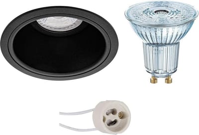 LED Spot Set - LEDVANCE Parathom PAR16 940 36D - Pragmi Minko Pro - GU10 Fitting - Dimbaar - Inbouw Rond - Mat Zwart - 3.4W - Natuurlijk Wit 4000K - Verdiept - Ø90mm