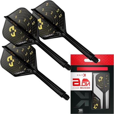 Dart Flights Assortiment - Geïntegreerde Shafts - Precisie Darts Spelen - Alles-in-één Systeem - Short Medium Long - Zwart