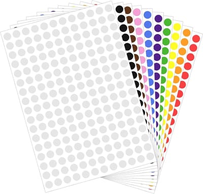 Plakpunten Rond - Stickers Punten Etiketten - Organiseren en Markeren - Zelfklevend en Beschrijfbaar - 10 mm - 10 Kleuren