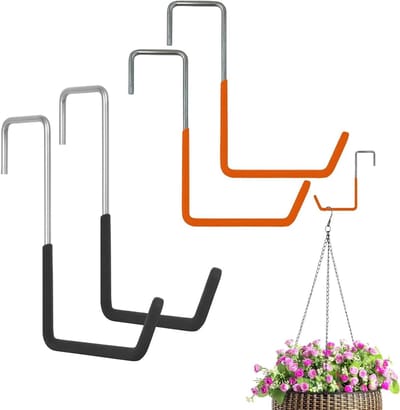 Ladderhaken - Garagehaken - Ruimte Besparen - Antislip Coating - 4 Stuks - Oranje
