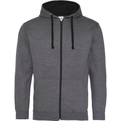 Gecontrasteerde hoodie met rits Just Hoods Varsity