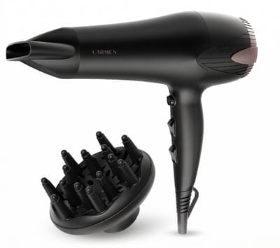 Carmen CHD2365B - Föhn - Inclusief diffuser - 2300 watt - Haardroger - ION technologie - 3 warmtestanden - Coolshot functie
