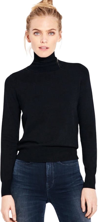 Hoogkwalitatieve Dames Thermo Shirt / Col Trui / Turtleneck Shirt | Warmte Fleece Trui / Warmhoudende Shirt | Zwart - XL/XXL