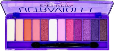 D'Donna - 12 Tinten Oogschaduw - ULTRAVIOLETTE - Matte-Metallic Bright High Pigmented - Paars/Roze/Beige/Koper/Wit - 1 Doosje met lange applicator