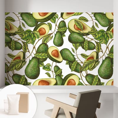 Coloray Behang - Avocado-patroon Behangrol - 104x70 cm - Groente Behang - Voor liefhebbers van een gezonde levensstijl en de natuur - Behang Naar de keuken, naar de woonkamer - Muurbehang Voedsel