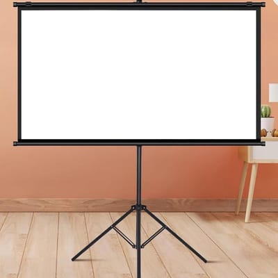 Draagbaar Projectiescherm - Standaard Scherm - Buiten Films Kijken - In Hoogte Verstelbaar - 60 Inch - Wit
