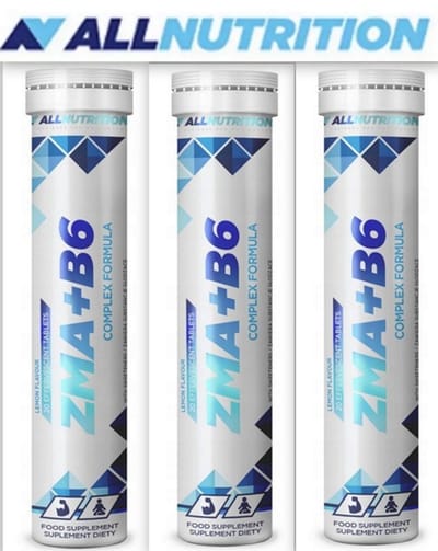 ALLNUTRITION | ZMA + B6 | 3×20 Bruistabletten | Magnesium, Zink en Vitamine B6 voor Actieve Mannen en Vrouwen | Citroensmaak
