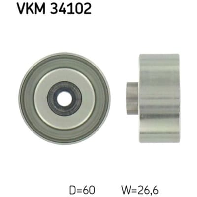 Geleide rol/omdraairol, Poly V-riem SKF VKM 34102