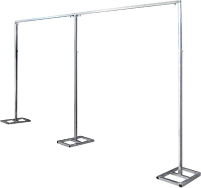 Achtergrond Stand Kit - Decoratie Frame Gordijn - Feesten Aankleden - Verstelbare Stangen - 6 x 3 meter - Zilver