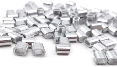 Famanu – Aluminium persklemmen - kabelclips met één gat van aluminium krimp - lus draad - kabelverbinders voor 2,0 mm diameter draadkabel en kabel