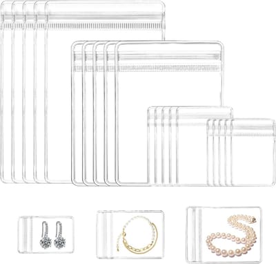 Handige tas met drukknoopsluiting, multifunctionele sieradentas, kleine zakjes voor sieraden, voedsel en snoep, ideaal voor oorbellen en armbanden (vier maten)