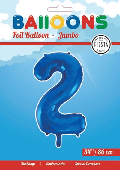 Folieballon 34" nmr. 2 - Blauw