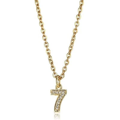 Schattige Nummer 0 1 2 3 4 5 6 7 8 9 CZ Hanger Verjaardag Geluksgetal Bedel Ketting Rolo Ketting Verstelbaar KN652 pendant only beige