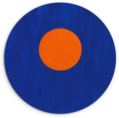 WallCircle® Wandcirkel 120x120 cm - Muurcirkel Vorm - Rond - Minimalistisch - Blauw - Muurdecoratie woonkamer - Wanddecoratie slaapkamer - Kamer decoratie accessoires - Ronde schilderijen XXL