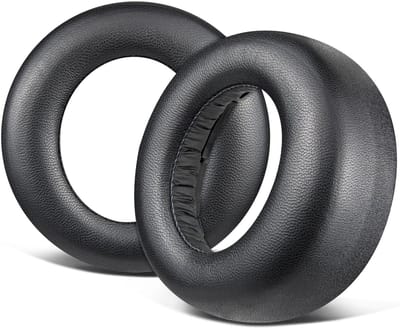 Dailygoods - SOULWIT Lamsleren Oorkussens Vervanging voor Sony PlayStation 5 Pulse PS5 3D Draadloze Headset, Earpads Cushions met Geluidsisolerend Schuim - Zwart