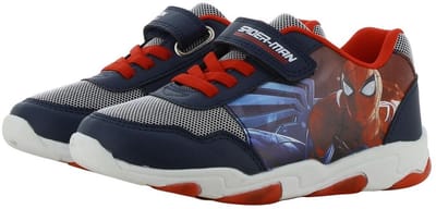 Spiderman - Schoenen voor jongens met lichtjes - Sneakers voor kinderen met klittenband - Lichtgevende kindersneaker - Maat 33 - Blauw