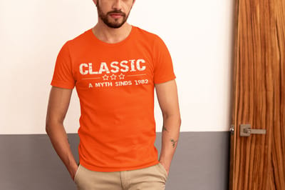 1982 Jaar Oranje T-shirt Heren - Maat XL - Classic - Verjaardag Cadeau Mannen - Limited Edition