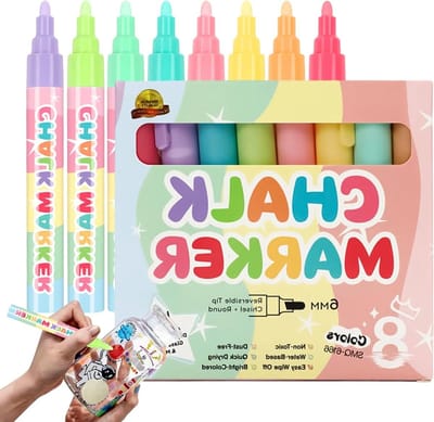 Krijtstiften Set - Wisbare Markers - Creatief Tekenen - Stofvrij Ontwerp - 8 stuks - Gedekte Kleuren