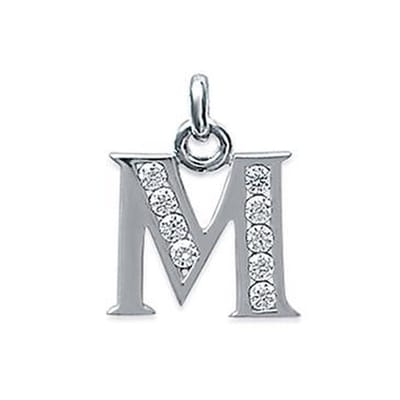 Blinx Jewels Zilveren Hanger Letter M Steentjes