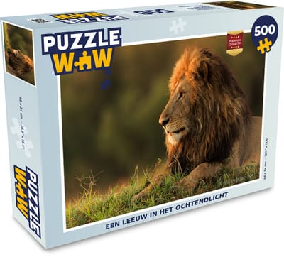 Puzzel Zonsopkomst - Leeuw - Gras - Legpuzzel - Puzzel 500 stukjes