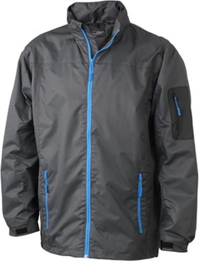 James and Nicholson Heren Windbreker (Koolstof Grijs/Aqua Blauw)