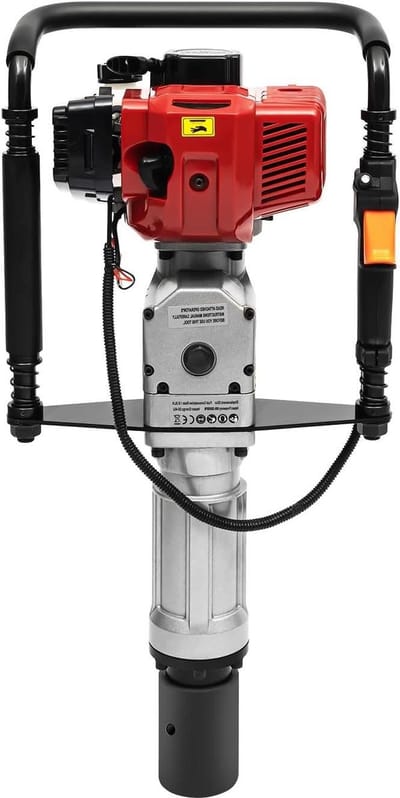 Benzine Palenrammer - Grondverankering Tool - Palen Slaan - Krachtige 52cc Motor - 55-70 mm - Oranje