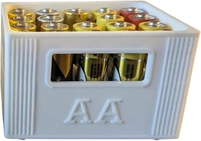 Batterij Opbergdoos - Batterijhouder Organizer - Batterijen Organiseren - Stapelbaar Ontwerp - 8.5x7x5.5cm - Optioneel