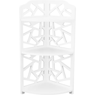 Petites étagères d'angle à 3 niveaux Support pour plantes pour petits espaces Organisateur de salle de bain chambre blanc
