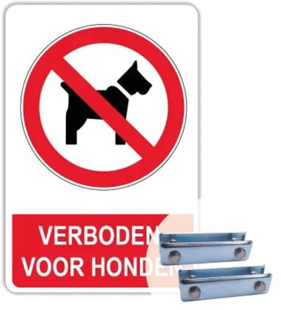 Gratis yogalessen bord - Weerbestendig Aluminium - 40x60 cm - Bevestiging: Met hekbeugels (voor spijlen- of gaashek)