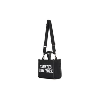 MLB New York Yankees Casual College Stijl Pendelaar Polyester Katoen Tote Tas Boodschappentas Schouder Crossbody Handtas Portemonnee 3AORS024N-50BKS Black gray
